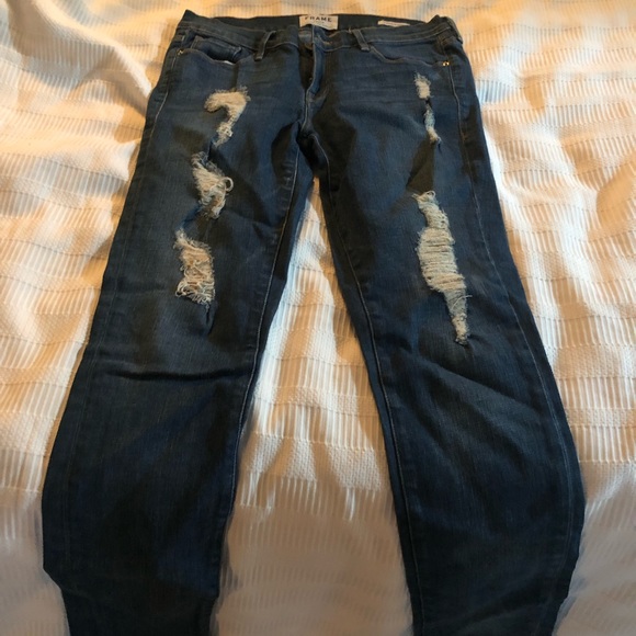 Frame Light Wash Ripped Jeans - Picture 2 of 4